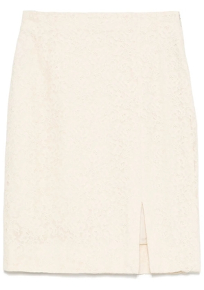 Christian Dior Pre-Owned 2000s floral-lace mini skirt - Neutrals