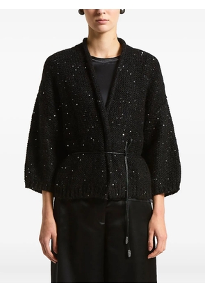 Peserico sequin-embellished cardigan - Black
