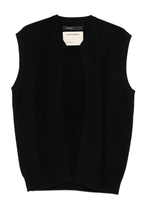 Frenckenberger sleeveless open-front cardigan - Black