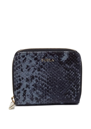 Furla python-effect zip wallet - Black