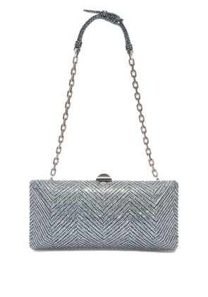 Ermanno Scervino Rose embellished clutch bag - Blue