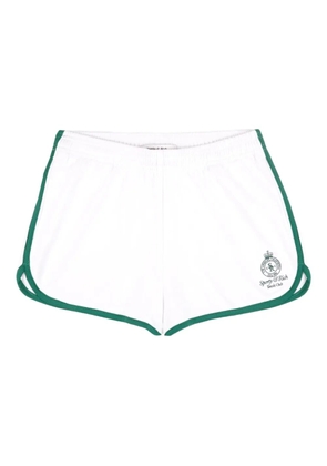 Sporty & Rich Crown Tennis logo-embroidered shorts - White