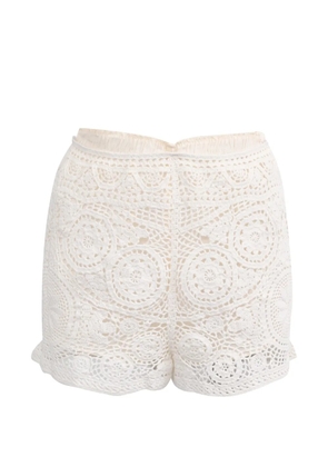 Chloé Vintage lace-pattern shorts - Neutrals