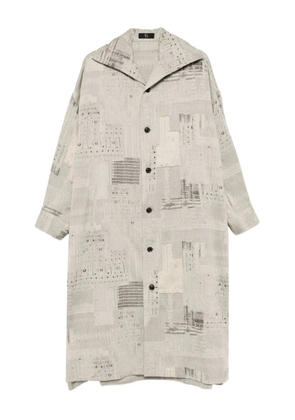 Y's patterned coat - Grey