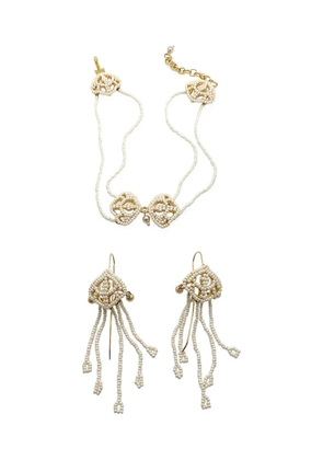 Christian Dior Pre-Owned 2000s faux-pearl necklace & earrings - Gold