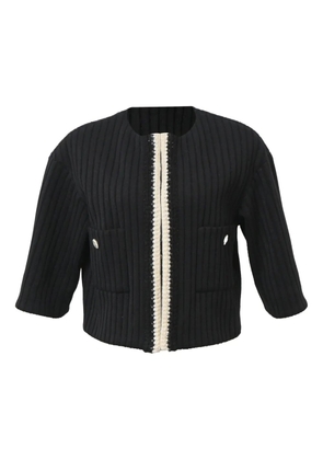 CHANEL Pre-Owned pocket collarless cardigan - Black