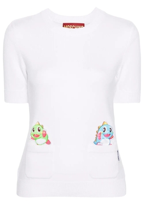 Moschino logo-tag short-sleeve top - Neutrals