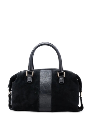 Gucci Pre-Owned 2016-2025 Guccissima Trimmed Suede boston bag - Black