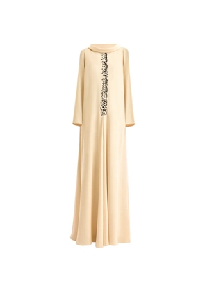 Gemy Maalouf calligraphy-embroidered kaftan - Neutrals