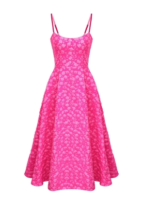 POST MERIDIEM jacquard corset midi dress - Pink