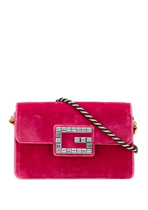 Gucci Pre-Owned 2016-2025 Crystal GG Velvet Broadway crossbody bag - Pink
