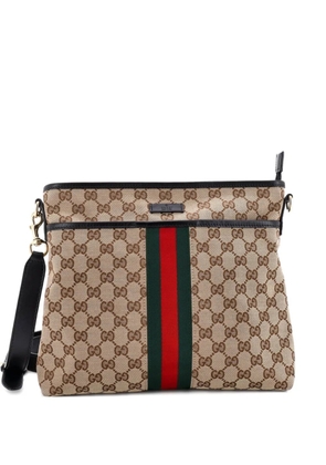 Gucci Pre-Owned Front Pocket Web Messenger GG Canvas Small crossbody bag - Brown