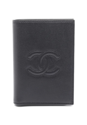 CHANEL Pre-Owned Coco Mark caviar skin card case - Black
