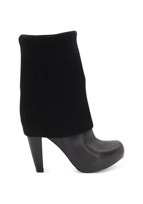 Loeffler Randall leather knitted wendy boots - Black