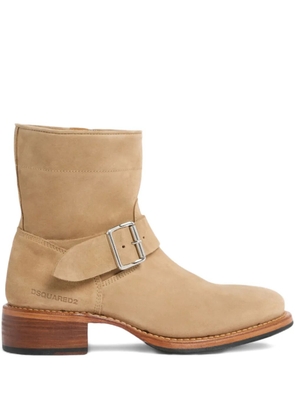 DSQUARED2 buckle zip harley boots - Neutrals