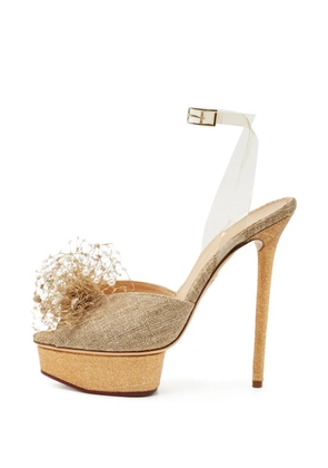Charlotte Olympia embellished sandals - Neutrals
