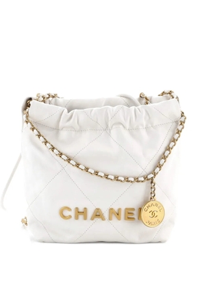 CHANEL Pre-Owned 22 Chain Hobo Quilted Shaded Calfskin Mini crossbody bag - White