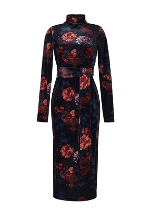Cara Cara Piper floral-print turtleneck midi dress - Black