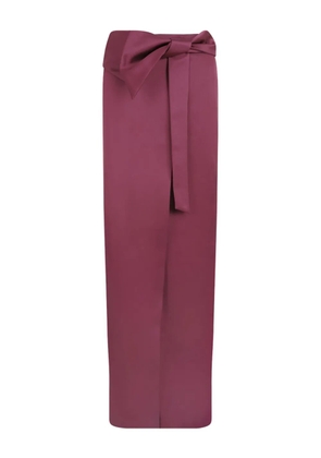 Genny bow-detail long skirt - Red