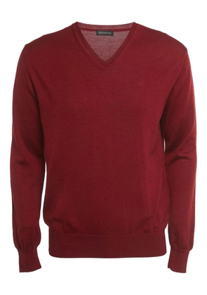 Valentino Garavani Pre-Owned embroidered logo v-neck jumper