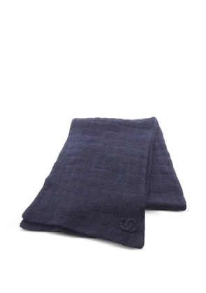 CHANEL Pre-Owned 1986-1988 logo-detail scarf - Blue