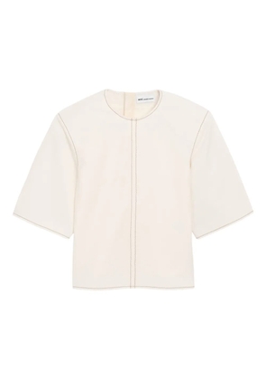 AMI Paris short-sleeve topstitches top - Neutrals