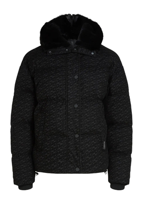 Karl Lagerfeld logo-pattern puffer jacket - Black