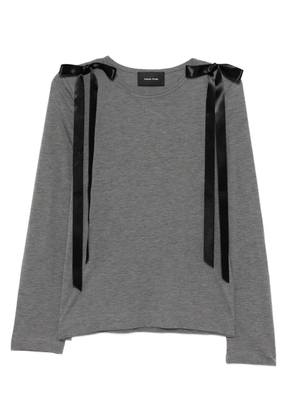 Simone Rocha ribbon-detailing T-shirt - Grey