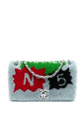 CHANEL Pre-Owned 2014-2015 Shearling and Lambskin Patchwork No 5 Pop Art Flap shoulder bag - Grey