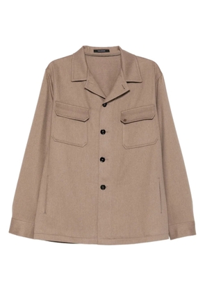 Tagliatore chest-pocket button shirt - Brown