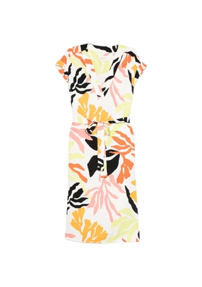Gant palm-print V-neck midi dress - Yellow