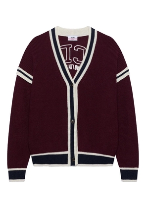 GCDS striped button cardigan - Red
