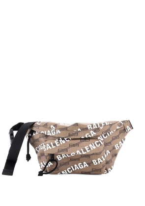 Balenciaga Pre-Owned Beltpack Waist Bag Allover Logo BB Monogram Coated Canvas Medium belt bag - Brown