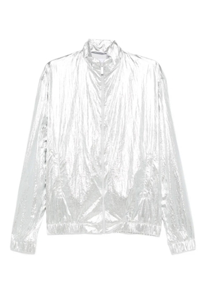 MEDEEA metallic-effect zip-up jacket - SILVER