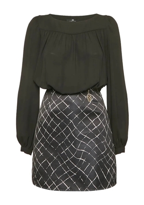 Elisabetta Franchi geometric-pattern dress - Black