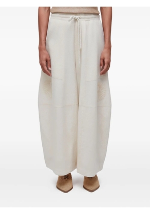 Osklen Bordado Concha shell-embroidered drawstring trousers - White