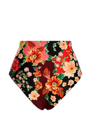 Agua Bendita Alicia high-waist floral bikini bottom - Orange
