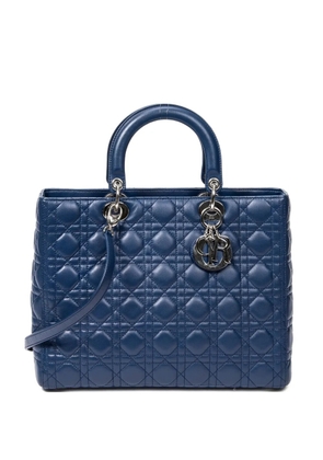 Christian Dior Pre-Owned large Lady Dior quilted tote bag - Blue