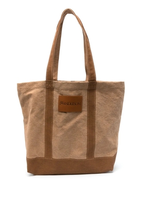 JW Anderson logo-appliqué tote bag - Brown