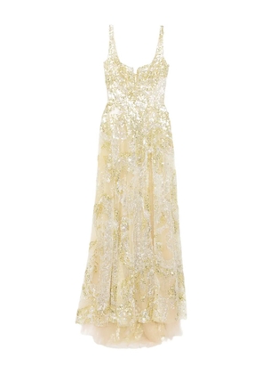 Saiid Kobeisy embroidered long dress - Yellow