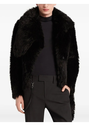 Courrèges fluffy cropped jacket - Black