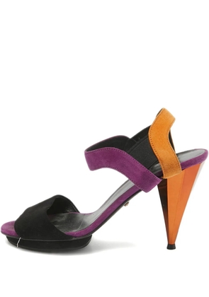 Gucci Pre-Owned 100mm suede platform sandals - Black