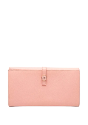 CHANEL Pre-Owned 2004-2005 CC Grained Calfskin Flap Wallet long wallets - Pink