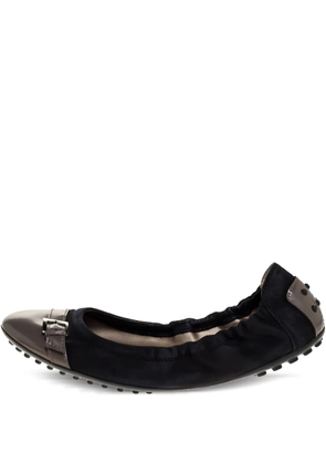 Tod's Vintage pre-owned buckle suede ballet flats - Black