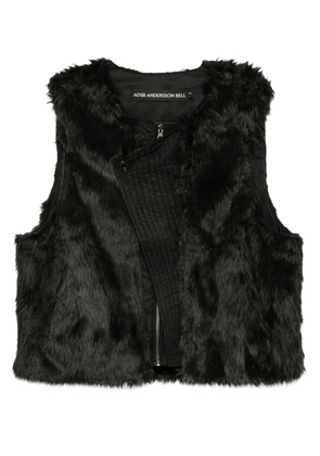 Andersson Bell zip-up collarless vest - Black