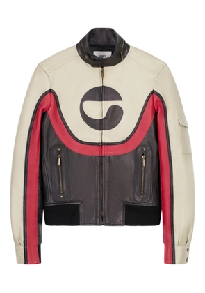Coperni C-logo panelled leather jacket - Neutrals
