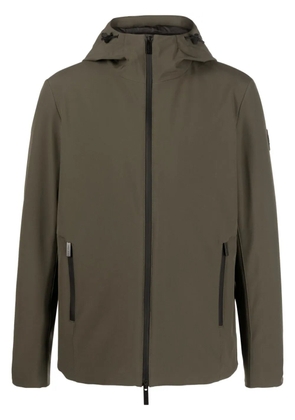 Woolrich logo-patch zip-up hooded jacket - Green