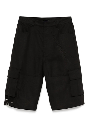We11done embossed-detail cargo shorts - Black