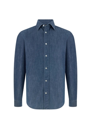 Boggi Milano bowling-collar denim shirt - Blue