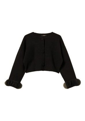 TWINSET organza-cuff knit jacket - Black